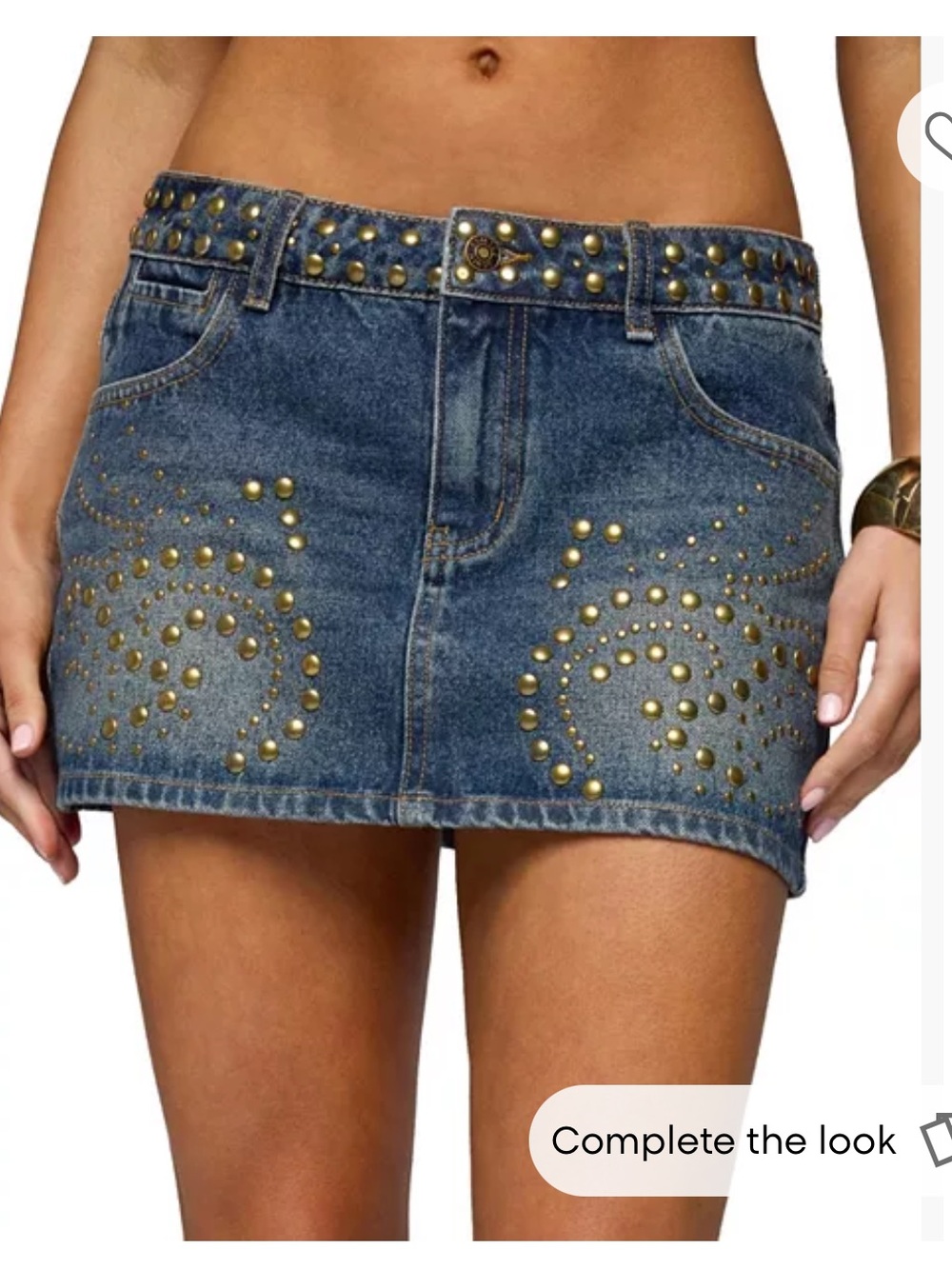 Edikted Libbey Studded Denim Mini Skirt
